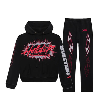 Hellstar Black Sports Future Flame Tracksuit
