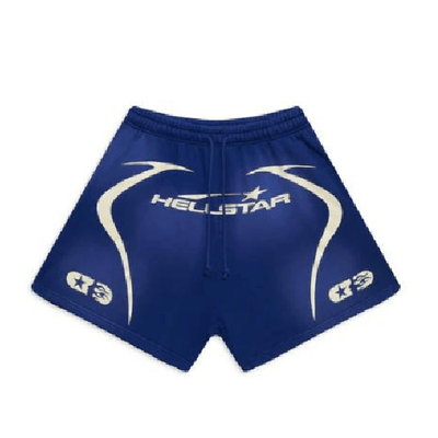 Men Hellstar Warm Up Blue Shorts