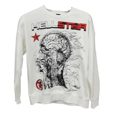 Hellstar Brain Logo White Shirt For Men & Women